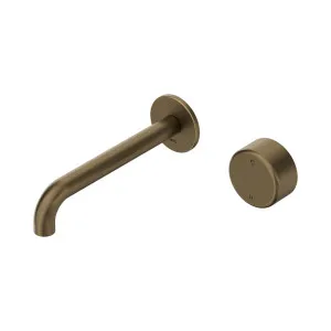 Serenity Progressive Wall Basin Mixer 185mm Spout With Metal Handle Tumbled Antique Brass by NERO, a Bathroom Taps & Mixers for sale on Style Sourcebook