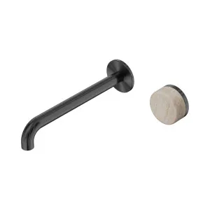 Serenity Progressive Wall Basin Mixer 220mm Spout With Rome Travertine Handle Brushed Nickel by NERO, a Bathroom Taps & Mixers for sale on Style Sourcebook
