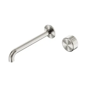 Serenity Progressive Wall Basin Mixer 220mm Spout With Metal Handle Brushed Nickel by NERO, a Bathroom Taps & Mixers for sale on Style Sourcebook