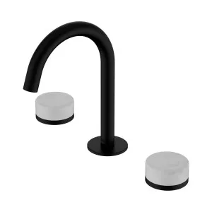 Serenity Basin Set Arc Spout With Carrara Handle Matte Black by NERO, a Bathroom Taps & Mixers for sale on Style Sourcebook