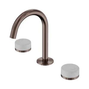 Serenity Basin Set Arc Spout With Carrara Handle Brushed Bronze by NERO, a Bathroom Taps & Mixers for sale on Style Sourcebook
