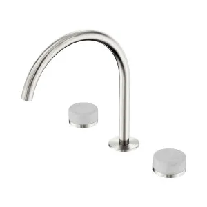 Serenity Bath/Kitchen Set Arc Spout With Carrara Handle Brushed Nickel by NERO, a Kitchen Taps & Mixers for sale on Style Sourcebook