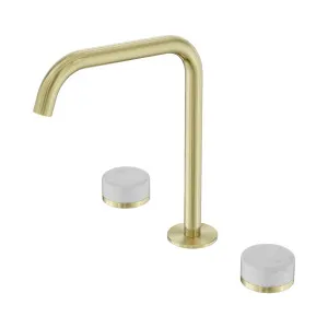 Serenity Bath/Kitchen Set Edge Spout With Carrara Handle Brushed Gold by NERO, a Kitchen Taps & Mixers for sale on Style Sourcebook