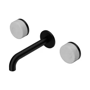 Serenity Wall Basin Set 160mm Spout With Carrara Handle Matte Black by NERO, a Bathroom Taps & Mixers for sale on Style Sourcebook