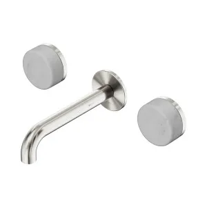 Serenity Wall Basin Set 160mm Spout With Carrara Handle Brushed Nickel by NERO, a Bathroom Taps & Mixers for sale on Style Sourcebook