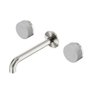 Serenity Wall Basin Set 185mm Spout With Carrara Handle Brushed Nickel by NERO, a Bathroom Taps & Mixers for sale on Style Sourcebook