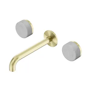 Serenity Wall Basin Set 185mm Spout With Carrara Handle Brushed Gold by NERO, a Bathroom Taps & Mixers for sale on Style Sourcebook