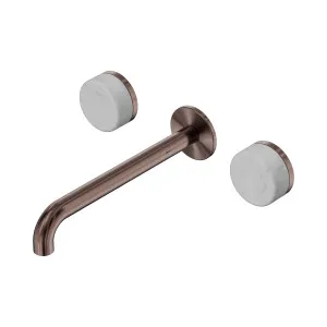 Serenity Wall Basin Set 220mm Spout With Carrara Handle Brushed Bronze by NERO, a Bathroom Taps & Mixers for sale on Style Sourcebook