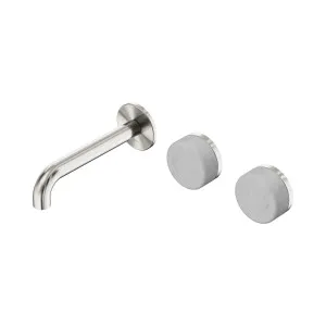Serenity Wall Basin Set 160mm Offset Spout With Carrara Handle Brushed Nickel by NERO, a Bathroom Taps & Mixers for sale on Style Sourcebook