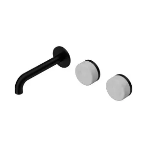Serenity Wall Basin Set 160mm Offset Spout With Carrara Handle Matte Black by NERO, a Bathroom Taps & Mixers for sale on Style Sourcebook