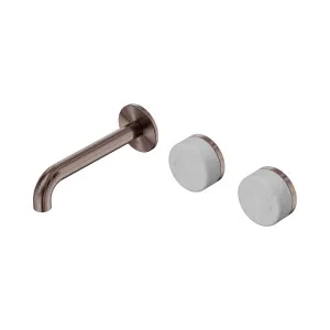 Serenity Wall Basin Set 160mm Offset Spout With Carrara Handle Brushed Bronze by NERO, a Bathroom Taps & Mixers for sale on Style Sourcebook