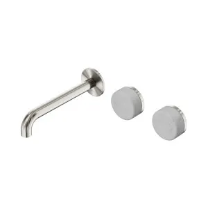 Serenity Wall Basin Set 185mm Offset Spout With Carrara Handle Brushed Nickel by NERO, a Bathroom Taps & Mixers for sale on Style Sourcebook