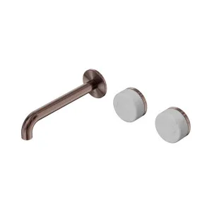 Serenity Wall Basin Set 185mm Offset Spout With Carrara Handle Brushed Bronze by NERO, a Bathroom Taps & Mixers for sale on Style Sourcebook