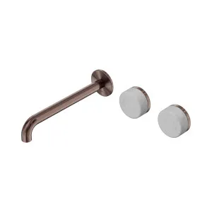 Serenity Wall Basin Set 220mm Offset Spout With Carrara Handle Brushed Bronze by NERO, a Bathroom Taps & Mixers for sale on Style Sourcebook
