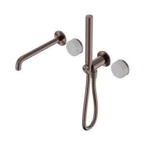 Serenity Progressive Shower System With Spout With Carrara Handle And Slim Shower Brushed Bronze by NERO, a Shower Heads & Mixers for sale on Style Sourcebook