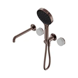 Serenity Progressive Shower System With Spout With Carrara Handle And Serenity Hand Shower Brushed Bronze by NERO, a Shower Heads & Mixers for sale on Style Sourcebook