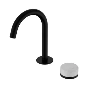 Serenity Progressive Basin Mixer Arc Spout With Carrara Handle Matte Black by NERO, a Bathroom Taps & Mixers for sale on Style Sourcebook