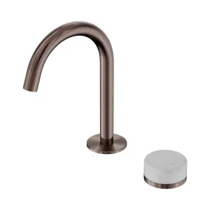Serenity Progressive Basin Mixer Arc Spout With Carrara Handle Brushed Bronze by NERO, a Bathroom Taps & Mixers for sale on Style Sourcebook