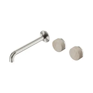 Serenity Wall Basin Set 220mm Offset Spout With Rome Travertine Handle Chrome by NERO, a Bathroom Taps & Mixers for sale on Style Sourcebook