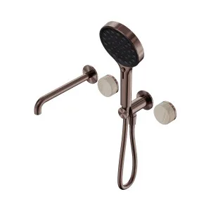 Serenity Progressive Shower System With Spout With Rome Travertine Handle And Serenity Hand Shower Brushed Bronze by NERO, a Shower Heads & Mixers for sale on Style Sourcebook