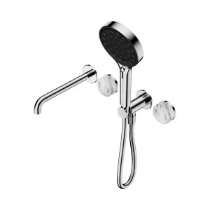 Serenity Progressive Shower System With Spout With Rome Travertine Handle And Serenity Hand Shower Gun Metal by NERO, a Shower Heads & Mixers for sale on Style Sourcebook