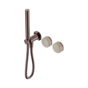 Serenity Progressive Shower System With Rome Travertine Handle And Slim Shower Brushed Bronze by NERO, a Shower Heads & Mixers for sale on Style Sourcebook