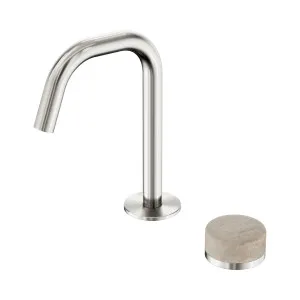 Serenity Progressive Basin Mixer Edge Spout With Rome Travertine Handle Chrome by NERO, a Bathroom Taps & Mixers for sale on Style Sourcebook