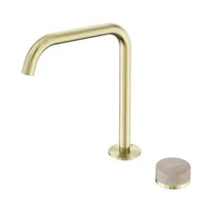 Serenity Progressive Bath/Kitchen Mixer Edge Spout With Rome Travertine Handle Brushed Bronze by NERO, a Kitchen Taps & Mixers for sale on Style Sourcebook