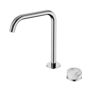 Serenity Progressive Bath/Kitchen Mixer Edge Spout With Rome Travertine Handle Gun Metal by NERO, a Kitchen Taps & Mixers for sale on Style Sourcebook