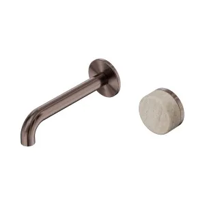 Serenity Progressive Wall Basin Mixer 160mm Spout With Rome Travertine Handle Brushed Bronze by NERO, a Bathroom Taps & Mixers for sale on Style Sourcebook
