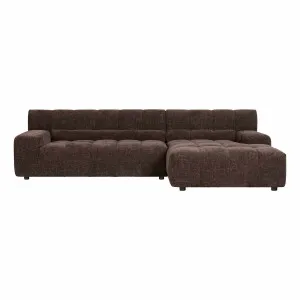 Solstice 2.5 Seater Sofa + Chaise RHF in Lila Chocolate by OZ Design, a Sofas for sale on Style Sourcebook