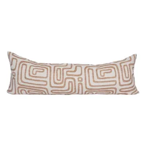 Wander Feather Fill Lumbar Cushion 120x40cm in White / Nutmeg by OZ Design, a Cushions, Decorative Pillows for sale on Style Sourcebook