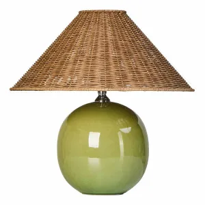 Veda Table Lamp 20x42cm in Green / Natural by OZ Design, a Table & Bedside Lamps for sale on Style Sourcebook