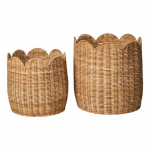 Shelly Scallop Basket Set of 2 35x35cm in Natural by OZ Design, a Baskets & Boxes for sale on Style Sourcebook