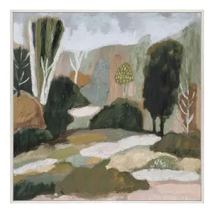 Hidden Grove Box Framed Canvas in 102 x 102cm White by OZ Design, a Painted Canvases for sale on Style Sourcebook