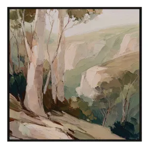 Quiet Outback Box Framed Canvas in 102 x 102cm Black by OZ Design, a Painted Canvases for sale on Style Sourcebook