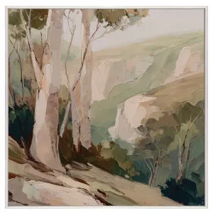 Quiet Outback Box Framed Canvas in 142 x 142cm White by OZ Design, a Painted Canvases for sale on Style Sourcebook