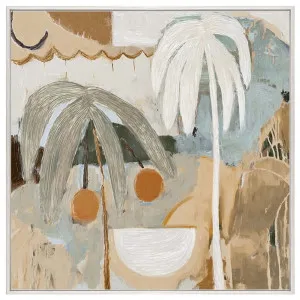 Afternoon Fronda Box Framed Canvas in 122 x 122cm White by OZ Design, a Painted Canvases for sale on Style Sourcebook