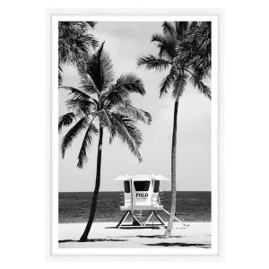 Bay Beach Tower Framed Print in 73 x 103cm White by OZ Design, a Prints for sale on Style Sourcebook