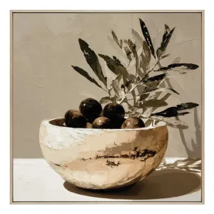 Cava Quiet Box Framed Canvas in 142 x 142cm Natural by OZ Design, a Painted Canvases for sale on Style Sourcebook
