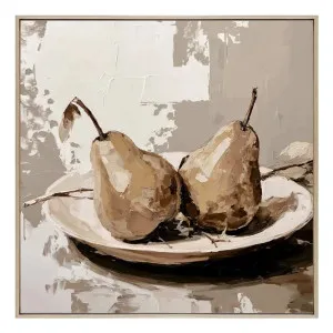 Cava Pear Shaped Box Framed Canvas in 102 x 102cm Natural by OZ Design, a Painted Canvases for sale on Style Sourcebook