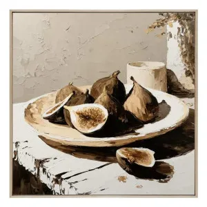 Cava Fig & Form Box Framed Canvas in 122 x 122cm Natural by OZ Design, a Painted Canvases for sale on Style Sourcebook
