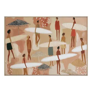 Coral Salt Society Box Framed Canvas in 132 x 94cm Natural by OZ Design, a Painted Canvases for sale on Style Sourcebook