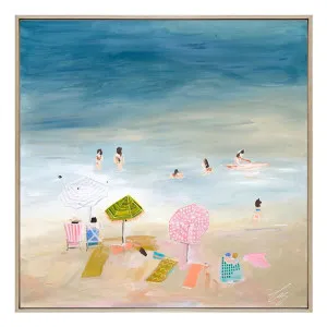 Tide Rhythm Box Framed Canvas in 83 x 83cm Natural by OZ Design, a Painted Canvases for sale on Style Sourcebook