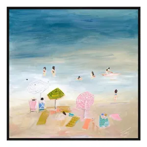 Tide Rhythm Box Framed Canvas in 122 x 122cm Black by OZ Design, a Painted Canvases for sale on Style Sourcebook