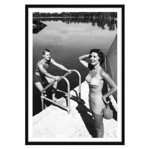 Retro Summer Amour Framed Print in 61 x 84cm Black by OZ Design, a Prints for sale on Style Sourcebook