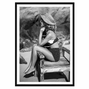 Retro Nancy Framed Print in 84 x 118cm Black by OZ Design, a Prints for sale on Style Sourcebook