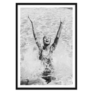 Retro Summer Splash Framed Print in 61 x 84cm Black by OZ Design, a Prints for sale on Style Sourcebook