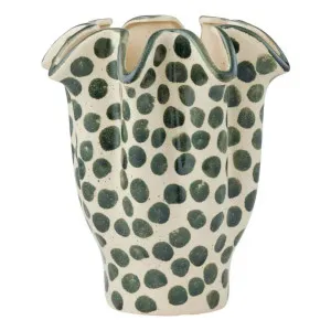 Brun Vase 22.5x27cm Ivory / Green by OZ Design, a Vases & Jars for sale on Style Sourcebook