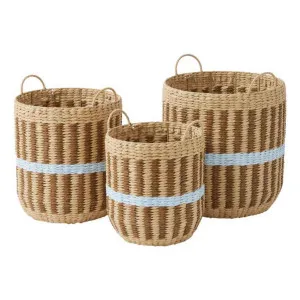 May Baskets Set of 3 in Brown / Sky by OZ Design, a Baskets & Boxes for sale on Style Sourcebook